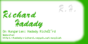 richard hadady business card